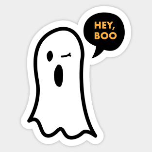 Hey, Boo! Halloween Ghost Sticker